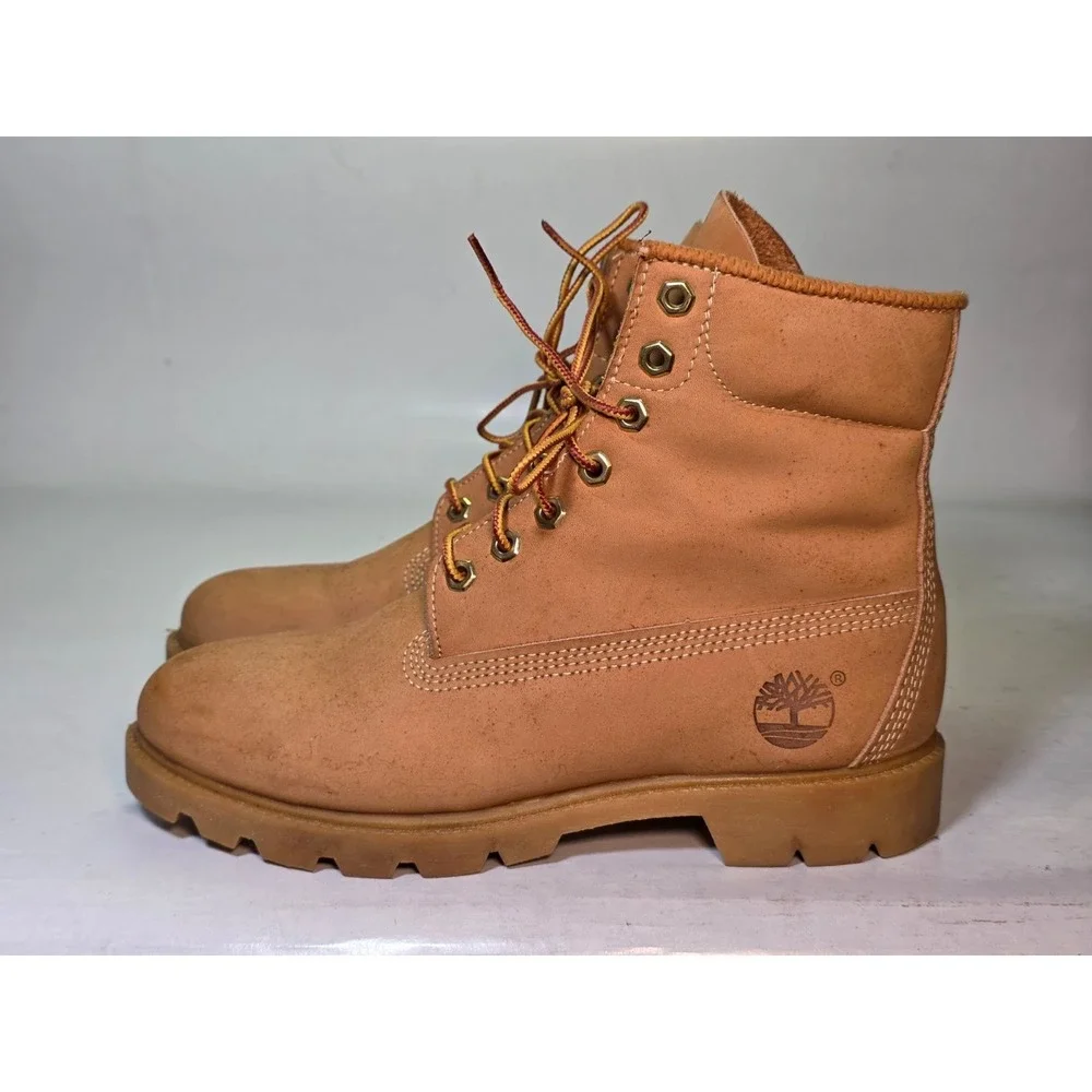 Timberland Men's 6-Inch Premium Waterproof Boots Size 7 M Wheat Nubuck Shoes USA
